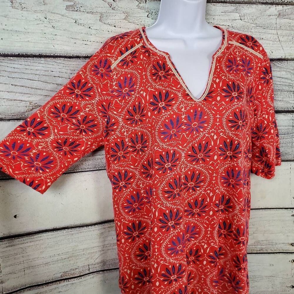 Lucky Brand Women’s Red Boho Floral Tunic Top XL - Picture 2 of 5